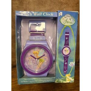 Disney Fairies Tinker Bell Watch Wall Clock 36 Inch Purple Pretty Little Pixie